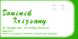 dominik krizsany business card